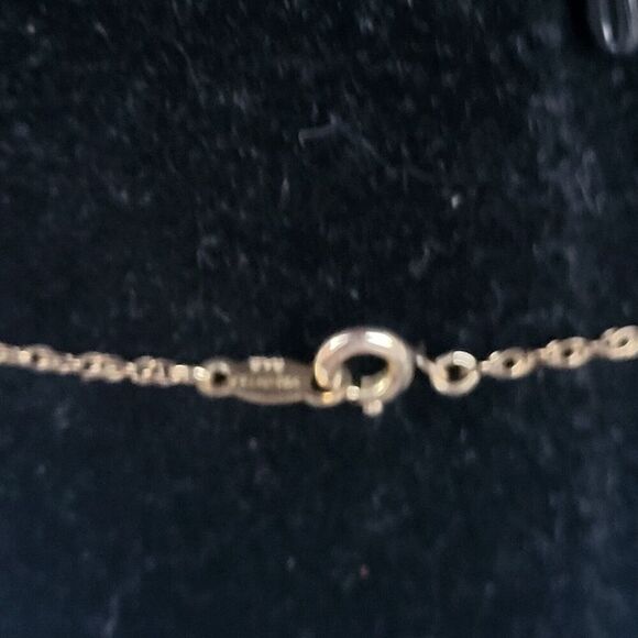 Dainty Vintage Lapis and 12k Gold Fill Station Neckalce Signed B.A.B.  19" - Picture 3 of 3